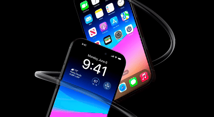 Animation mobile montrant un site responsive